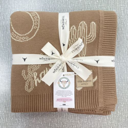 LWCC Knit Baby Blanket - Pecan