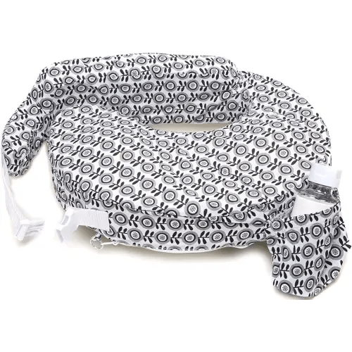 My Brest Friend Original Nursing Pillow Enhanced Ergonomics Essential Breastfeeding Pillow Support For Mom & Baby W/ Convenient Side Pocket, Double Straps & slipcover, Midnight Poppy