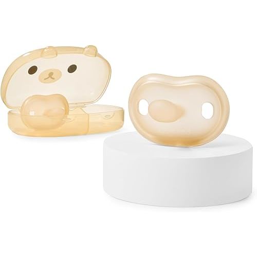 Thyseed Newborn Pacifiers 0-3 3-6 0-6 Months Ultra Light Silicone Baby Pacifier Girl Boy Infant Paci for Breastfed Babies Breastfeeding Pacii One Piece Flat Soothies for Sensitive Skin BPA Free 2 Pack