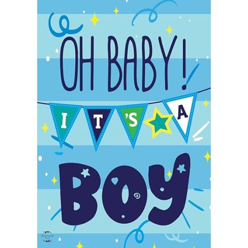 Baby Boy Double-Sided Garden Flag Shower Birth 12.5" x 18" Briarwood Lane
