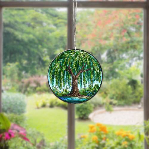 Weeping Willow Acrylic Window Decor Artful Gift for Mothers Day Birthday Gift for Her Mom Daughter Son Christmas Plants Hanging Decor