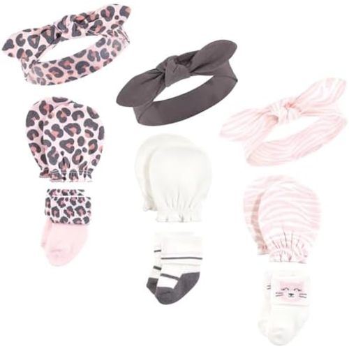 Hudson Baby baby-girls Caps, Mittens and Socks Set
