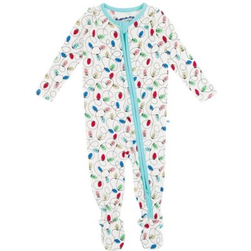 RuggedButts SoftSnooze Baby Boys One Piece Footie Pajamas - Holiday Lights, 0-3m