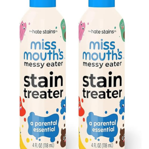 Miss Mouth's Messy Eater Stain Treater Spray - 4oz 2 Pack Stain Remover - Newborn & Baby Essentials - No Dry Cleaning Food, Grease, Coffee Off Laundry, Underwear, Fabric