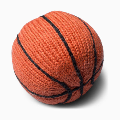 Estella Organic Cotton Handmade Baby Rattle - Basketball