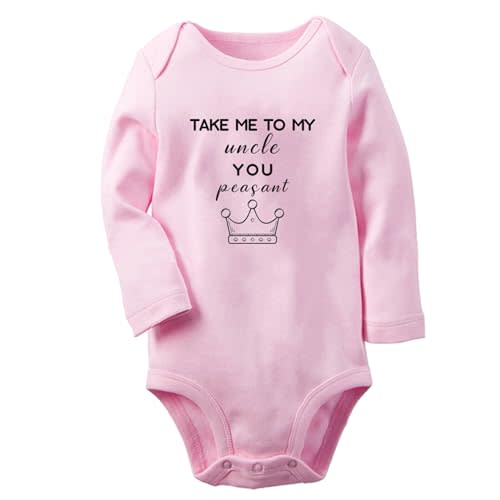 iDzn Take me to my Uncle you Peasant Funny Rompers Newborn Baby Bodysuit Infant Jumpsuit Kids Long One-Piece Outfits