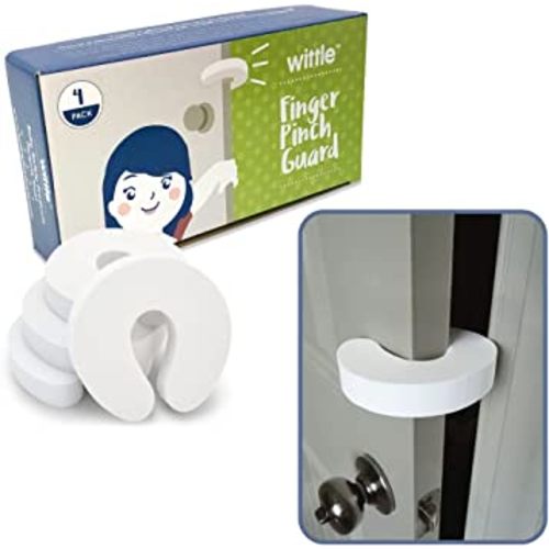 Door Pinch Guard - 4pk. Baby Proofing Doors Made Easy with Soft Yet Durable Foam Door Stopper. Prevents Finger Pinch Injuries, Slamming Doors, and Child or Pet from Getting Locked in Room