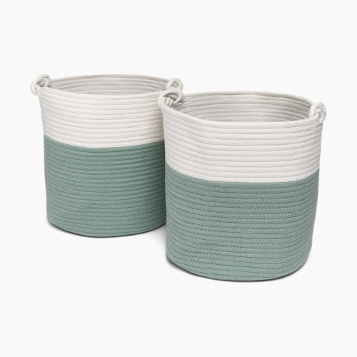 Sprucely Cubby Rope Basket (2 Pack) - Sage, Medium