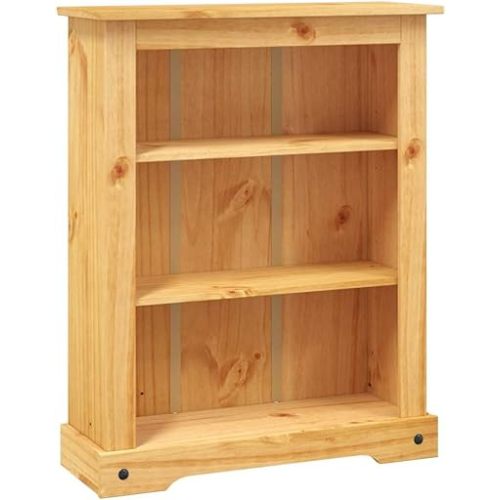 3-Tier Bookcase - Solid Waxed Pinewood