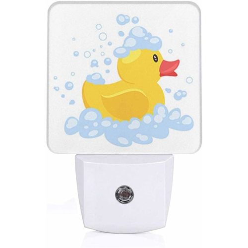 LED Night Light,Cartoon Yellow Rubber Duck LED Night Light Plug into Wall with Dusk to Dawn Light Sensor White Energy Efficient Nightlight for Bedroom Bathroom Hallway Living Room Kitchen