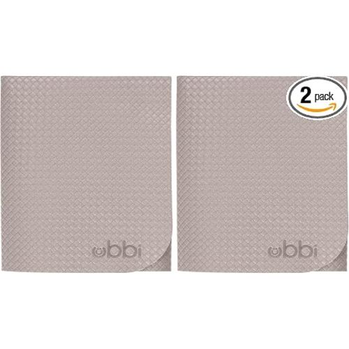 Ubbi On-The-Go Diaper Changing Baby Mat, Soft and Comfortable Diaper Bag Accessory Must Have for Newborns, Easy to Clean, Portable Folding Pad, Baby Traveling Accessories, Taupe (Pack of 2)