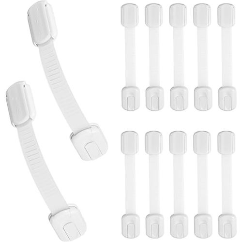 Cabinet Locks Baby Proofing - Child Proof Cabinets and Arawers Locks (12-Pack) No Screws & Magnets Multi-Purpose for Furniture Kitchen Ovens Toilet Seats