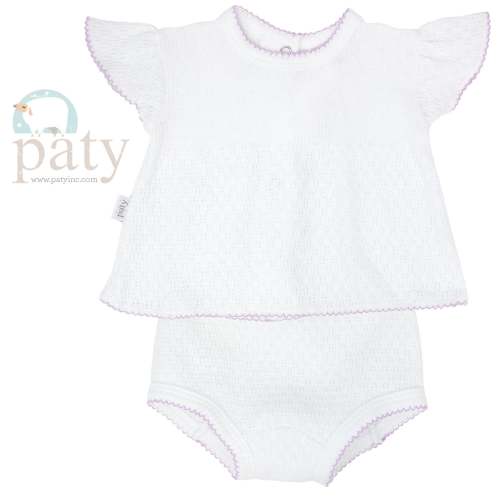2 PC Flutter Sleeve Diaper Set, Bows #131