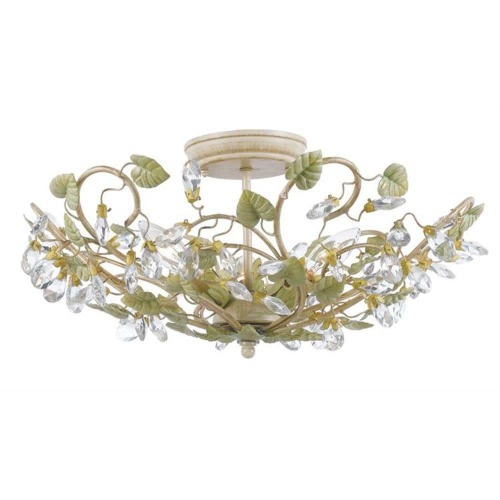 Josie 20.5 in 5-Light Champagne Green Tea Semi-Flush Mount