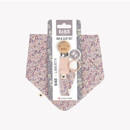 BIBS x LIBERTY Bib & Clip Set Eloise - Blush – Bibsworld store US