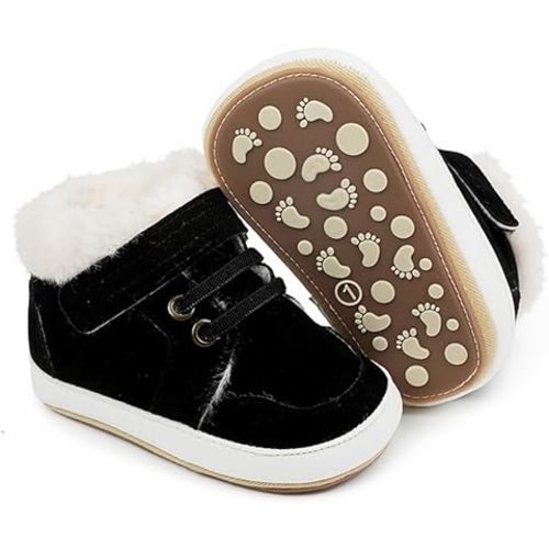 Clowora Baby Boys Girls Shoes Non-Slip Rubber Sole Sneakers Infant First Walking Toddler Crib Shoes Newborn Loafers Flats.