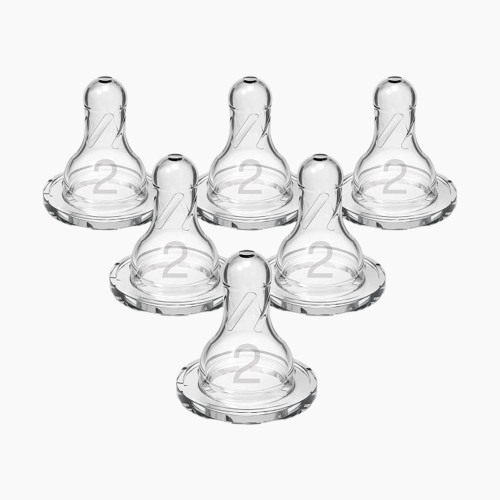 Dr. Brown's Narrow Nipple - Clear/White, 6, Level 2