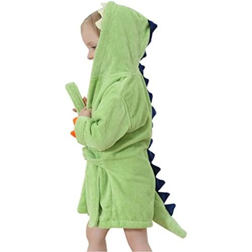 Kids Boys Girls Bath Robe Toddler Cotton Towel Animal Baby Dinosaur Hooded Bathrobe