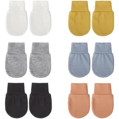 BQUBO Baby Mittens No Scratch Mittens Newborn Infant Mittens Elastic Wrist Gloves for 0-6 Months Baby Boys Girls