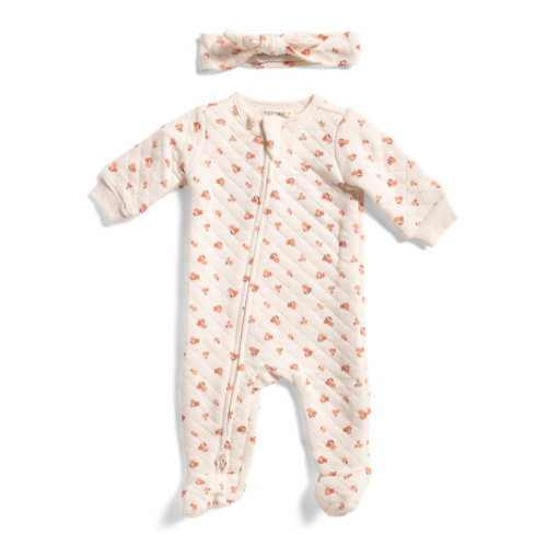 Newborn Girls Quilted Coveralls Set With Headband | Kids & Baby | T.J.Maxx