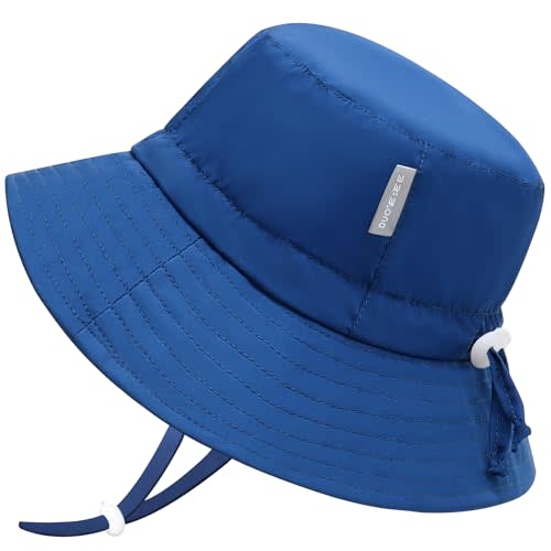 FUOITA UPF 50+ Baby Sun hat Baby Bucket hat with Strings Summer Sun Protection Infant Sun hat for Kids