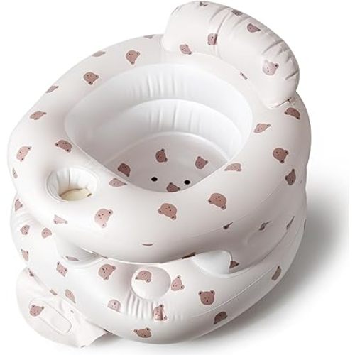 TDTOK Upgraded Inflatable Baby Seat for 3 Months and Up, Outdoor Baby Seat with Built-in Air Bump Blow Up Learning Sit with Back Support