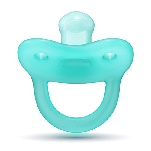 Smilo Newborn Orthodontic Pacifier, Aqua, BPA Free, 0-2 Months, Expands to Support The Palate During Soothing (Pack of 3) - Blue