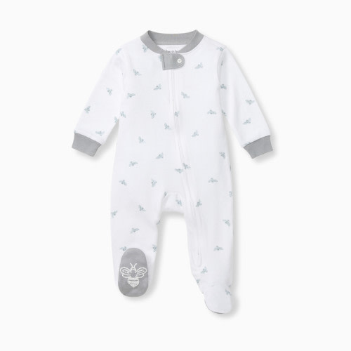 Burt's Bees Baby Organic Sleep & Play Footie Pajamas - Blue Bee, 3-6 M