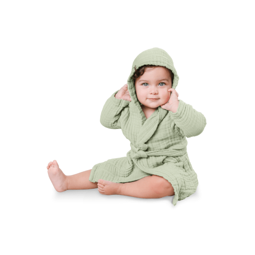 Muslin Bath Robe for Baby and Toddler, 6-12M