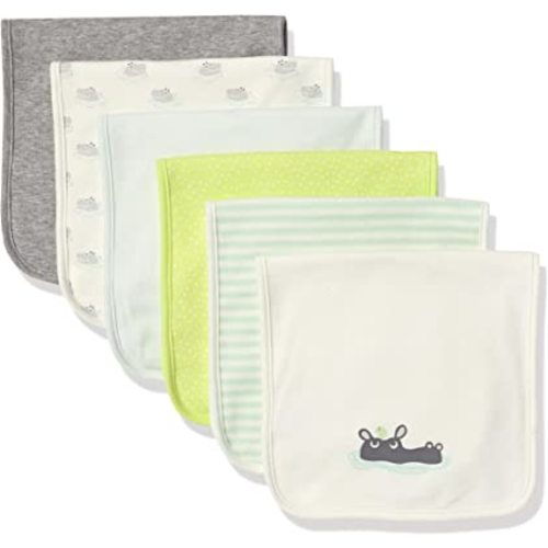 Amazon Essentials Unisex Kids' Burp Cloths, Pack of 6