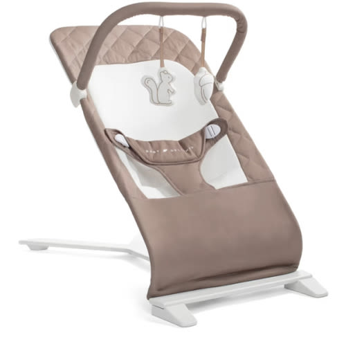 Baby Delight Alpine Deluxe Portable Baby Bouncer | Infant | 0-6 Months | 100% GOTS Certified Organic Cotton Fabric | Organic Mocha