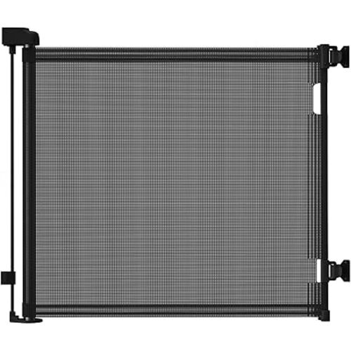 DEAR LOV Retractable Baby Gate, Mesh Baby Gate or Mesh Dog Gate, 33" Tall, Extends up to 55" Wide, Child Safety Gate for Doorways, Stairs, Hallways, Indoor/Outdoor (33"x55",Black)