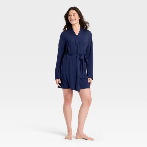 Women's Cloud Knit Robe - Auden™ Navy M/L