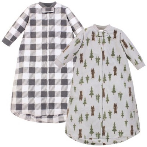 Hudson Baby Infant Boy Long-sleeve Fleece Sleeping Bag, Forest Bear, 0-9 Months