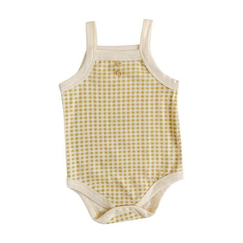 Summer Savings Clearance 2025! THDHVS Newborn Onesies Girl,Newborn Girl Clothes,Fashion Kid's Plaid Sleeveless Jumpsuit Baby Summer Breathable Bag Fart Jacket Yellow 6-9 Months