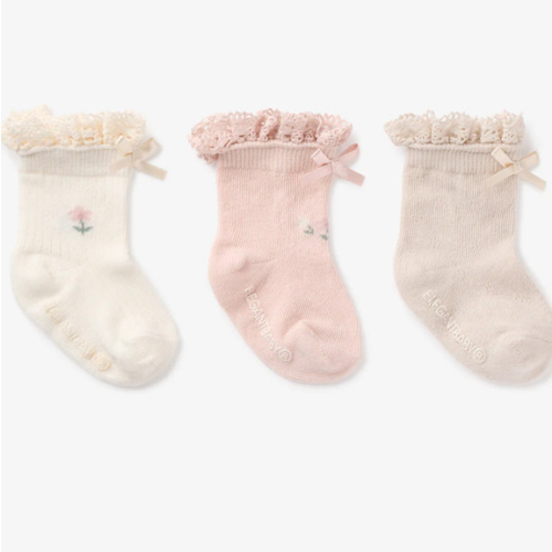 Floral Ankle Non Slip Baby Socks 3 pack – Elegant Baby