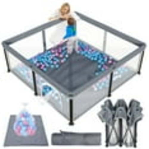 G TALECO GEAR Large Baby Playpen, Children's Safety Center, Foldable & Portable, Gray