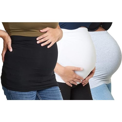 Belly Bands - Available in 8 Sizes and 7 Colors. Maternity & Postpartum Shirt Extender 3 Packs for All Stages of Pregnancy