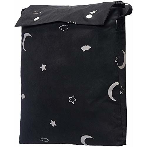Amazon Basics Portable Travel Window Blackout Curtain Shades with Suction Cups-Black, 1-Pack, 78 by 50 inches - 1 Pack, Moon and Stars