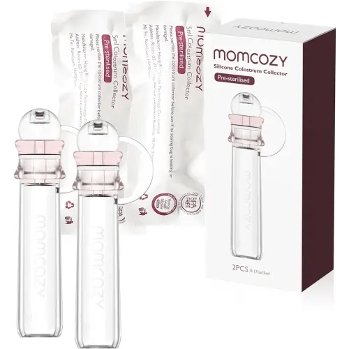 Momcozy Colostrum Collector Reusable Breast Milk Collector, Portable Colostrum Container Can be Feeding Baby, Multi-Use Collector BPA Free, 5ml-2pcs