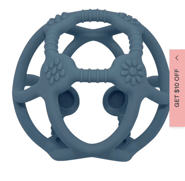 Playground Silicone Teething Ball Steel Blue