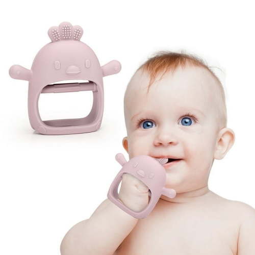 Baby Teething Toy, AMIR Baby Toys Soft Silicone Teething Toys BPA Free Baby Teether Baby Chew Toys for Baby Sucking Needs Baby Pacifier Pink