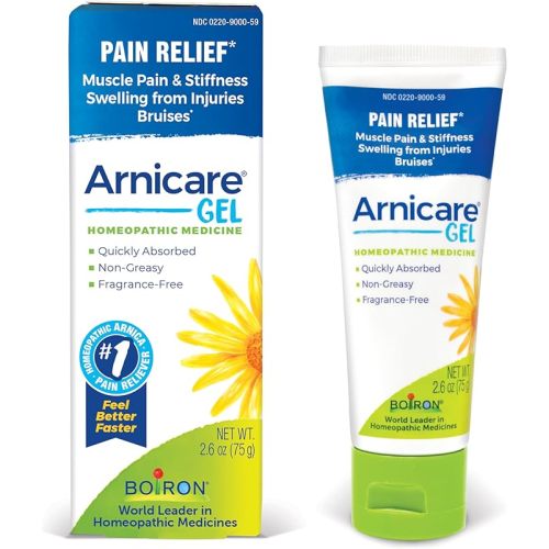 Boiron Arnicare Gel for Soothing Relief of Joint Pain, Muscle Pain, Muscle Soreness, and Swelling from Bruises or Injury - Non-greasy and Fragrance-Free - 2.6 oz