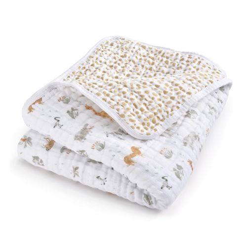 aden + anais Essentials Dream Blanket, Muslin Baby Blankets for Girls & Boys, Ideal Lightweight Newborn Nursery & Crib Blanket, Unisex Toddler & Infant Bedding, Shower & Registry Gift, Giraffe Safari