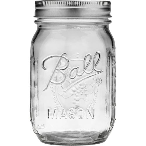 Ball Regular Mouth Pint (16 oz.) Mason Jars with Lids and Bands, for Canning or Drinkware, 8 Count
