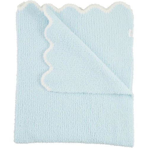 Blue Scallop Chenille Blanket