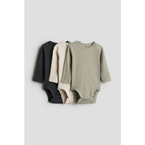 3-PACK RIBBED BODYSUITS