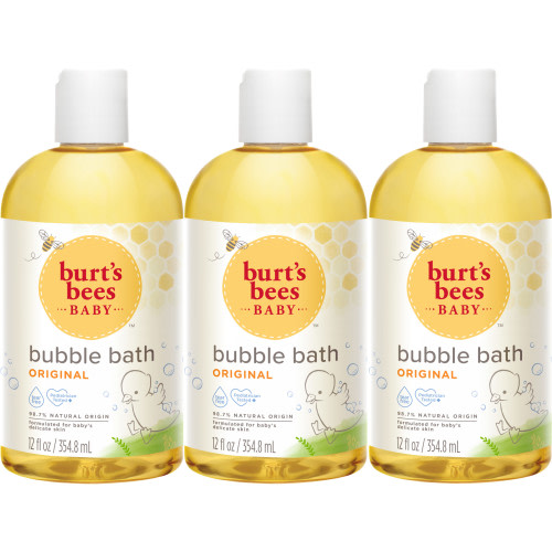 Burts Bees Baño de Burbujas Orgánico para Bebés, sin Lágrimas, Producto de Cuerpo, 12 Onzas/Pack de 3
