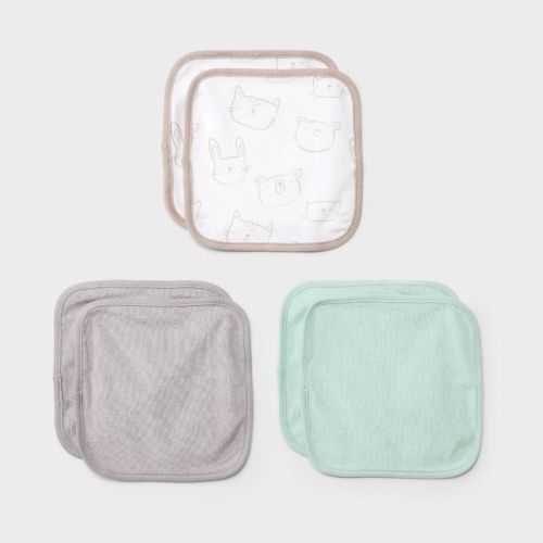 Baby 6pk Washcloth Set - Cloud Island™ Olive Green