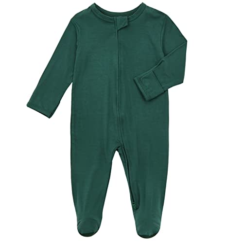 Aablexema Baby Footie Pajamas Zipper - Rayon from Bamboo Infant Footed Pjs with Mittens Sleepwear Jammies
